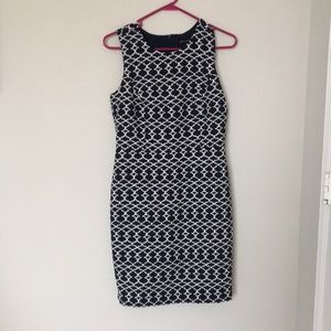 Navy blue and white dress